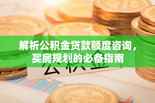 左贡解析公积金贷款额度咨询，买房规划的必备指南