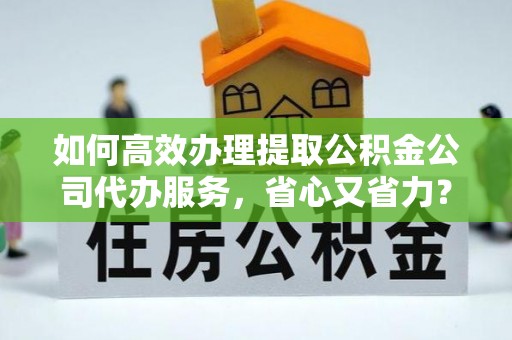左贡如何高效办理提取公积金公司代办服务，省心又省力？